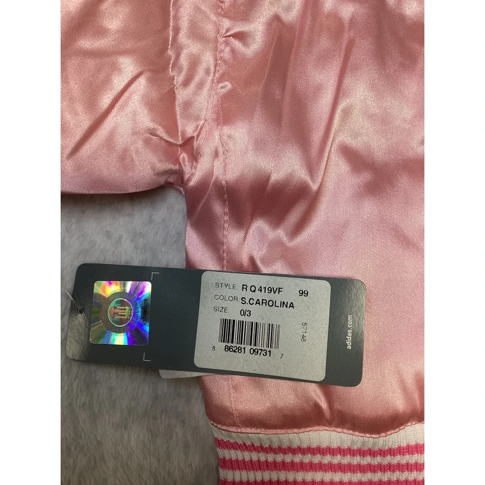 Adidas South Carolina Gamecocks Pink Satin‎ Bomber Jacket 0-3 Months RQ419VF